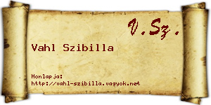 Vahl Szibilla névjegykártya